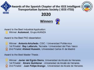 Lee más sobre el artículo El proyecto Automost, sobre autobús autónomo, en el que colabora Transyt-UPM ha recibido el premio IEEE-ITSS en el capítulo Español